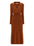 Twinset Button Ribbed Midi Dress — Same as shown — Size S — Front View