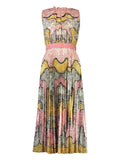 Mary Katrantzou Hollie Dress — Grey/ Pink/ Yellow — Size XS — Front View