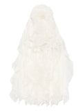 Retrofete Arina Ruffled Flower Mini Dress — Off White/ White — Size XS — Front View