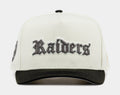 Exclusive Shoe Palace Exclusive Las Vegas Raiders Chrome 950AF Snapback Mens Hat (Beige/Black) — OS — Front View