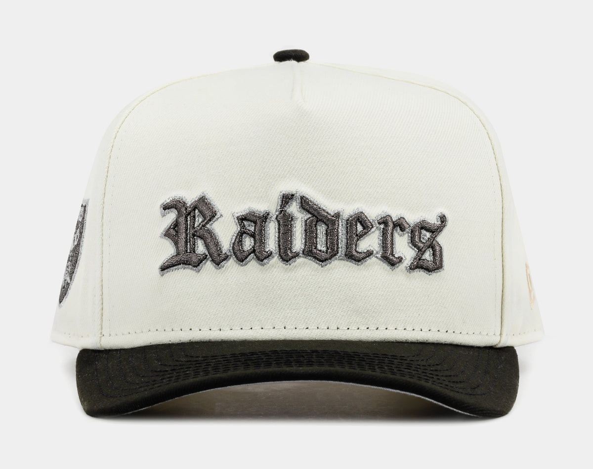 Exclusive Shoe Palace Exclusive Las Vegas Raiders Chrome 950AF Snapback Mens Hat (Beige/Black) — OS — Front View