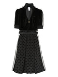 Adidas V Neck Midi Dress — Black — Size XS — Front View