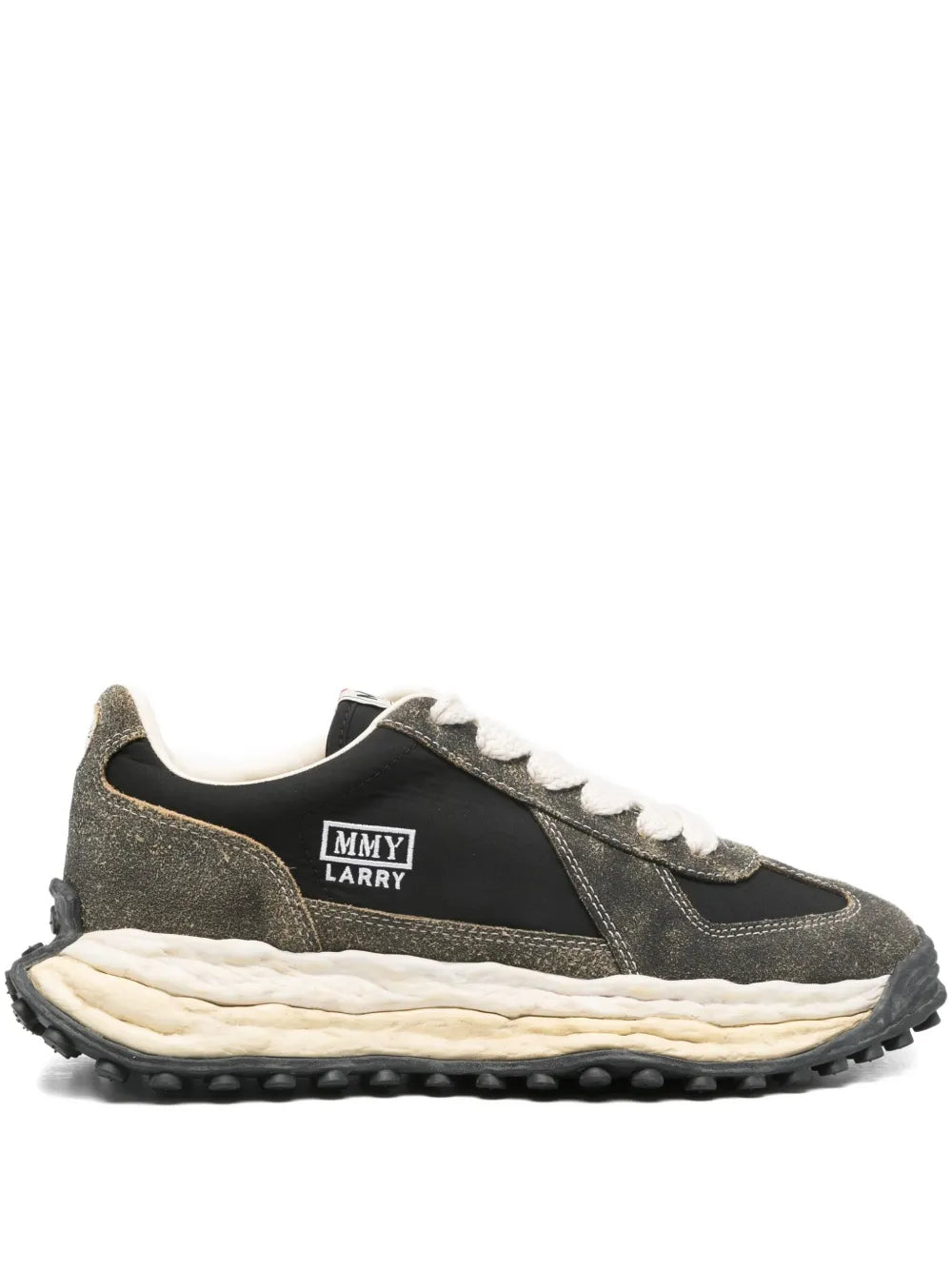 Maison MIHARA YASUHIRO Larry Logo-Patch Suede — Black — Size US M 3.5 - US W 5 — Front View
