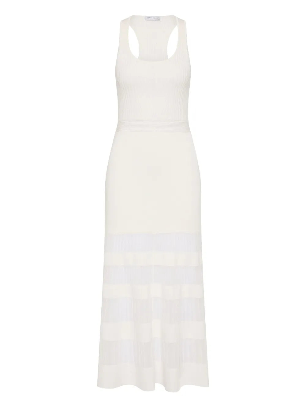Rebecca Vallance Reign Ribbed Midi Dress — Ivory — Size XS — Front View
