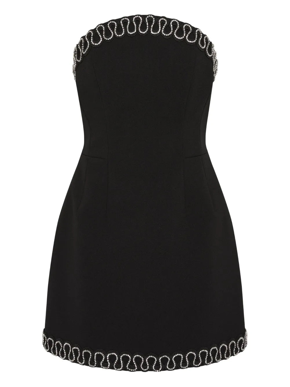 Rebecca Vallance Strapless Nyx Mini Dress — Black — Size XS — Front View