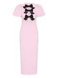 Rebecca Vallance Nemy Midi Dress — Pink — Size S — Front View