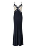 Rebecca Vallance Aumoe Lace Maxi Dress — Navy — Size S — Front View