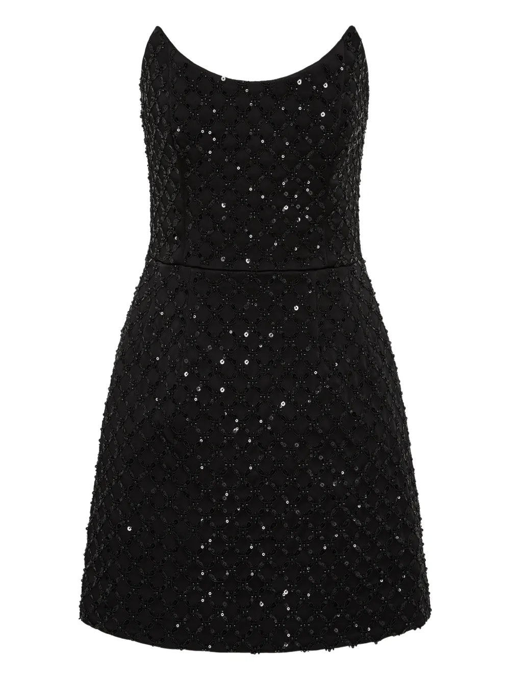 Rebecca Vallance Neve Sequin Embellished Mini Dress — Black — Size S — Front View