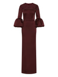 Rebecca Vallance Alora Embellished Bell Sleeve Maxi Dress — Same as shown — Size S — Front View