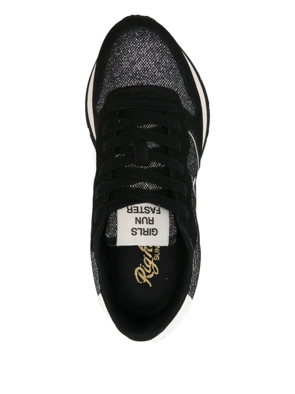 Sun68 Ally Glitter — Black — Size US M 3.5 - US W 5 — Top View