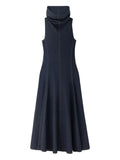Jacquemus The Triangle De Nimes Denim Dress — Blue/ Navy/ Red — Size XS — Front View