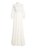 Jenny Packham Arden Ruffled Maxi Dress — White — Size XS — Front View