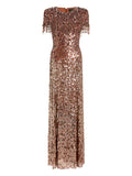 Jenny Packham Eugenie Sequin Fringed Maxi Dress — Same as shown — Size XS — Front View