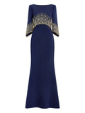 Jenny Packham Electricia Embellished Maxi Dress — Blue — Size S — Front View