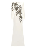 Jenny Packham Floral Embellished Maxi Dress — White — Size XL — Front View