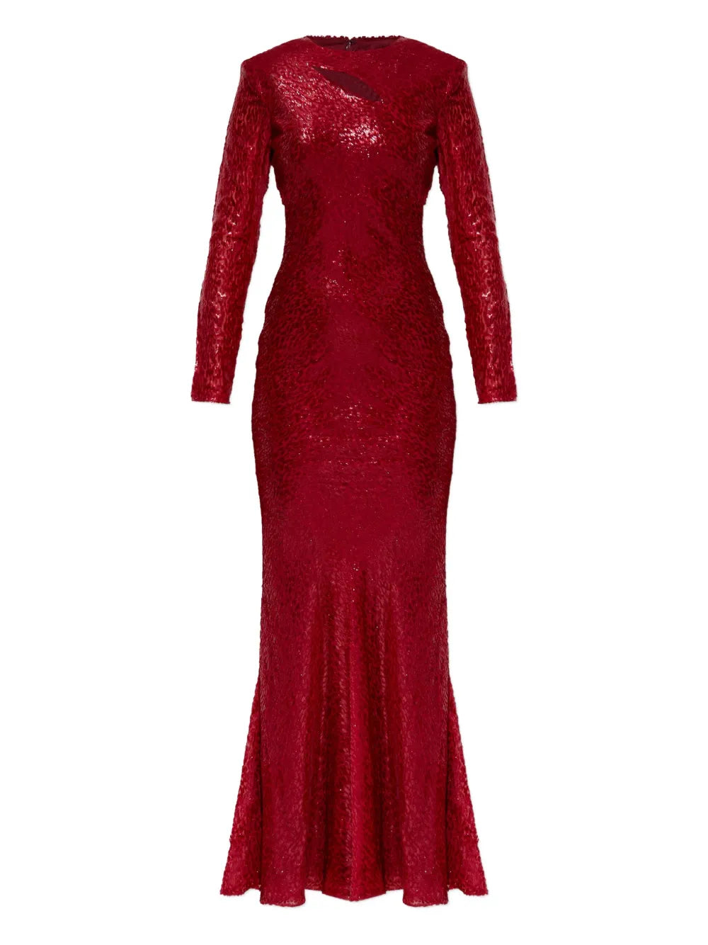 Self Portrait Cut Out Long Sleeved Dress — Red — Size XS — Front View