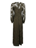 Zimmermann Memento Maxi Dress — Green/ Olive — Size XS — Front View
