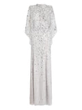 Jenny Packham Gracie Bead Embellished Maxi Dress — White — Size XS — Front View