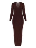 Entire Studios V Neck Long Sleeve Midi Dress — Same as shown — Size S — Front View