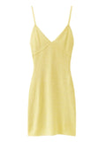 Asta Resort Delilah Spaghetti Straps Mini Dress — Yellow — Size XS — Front View