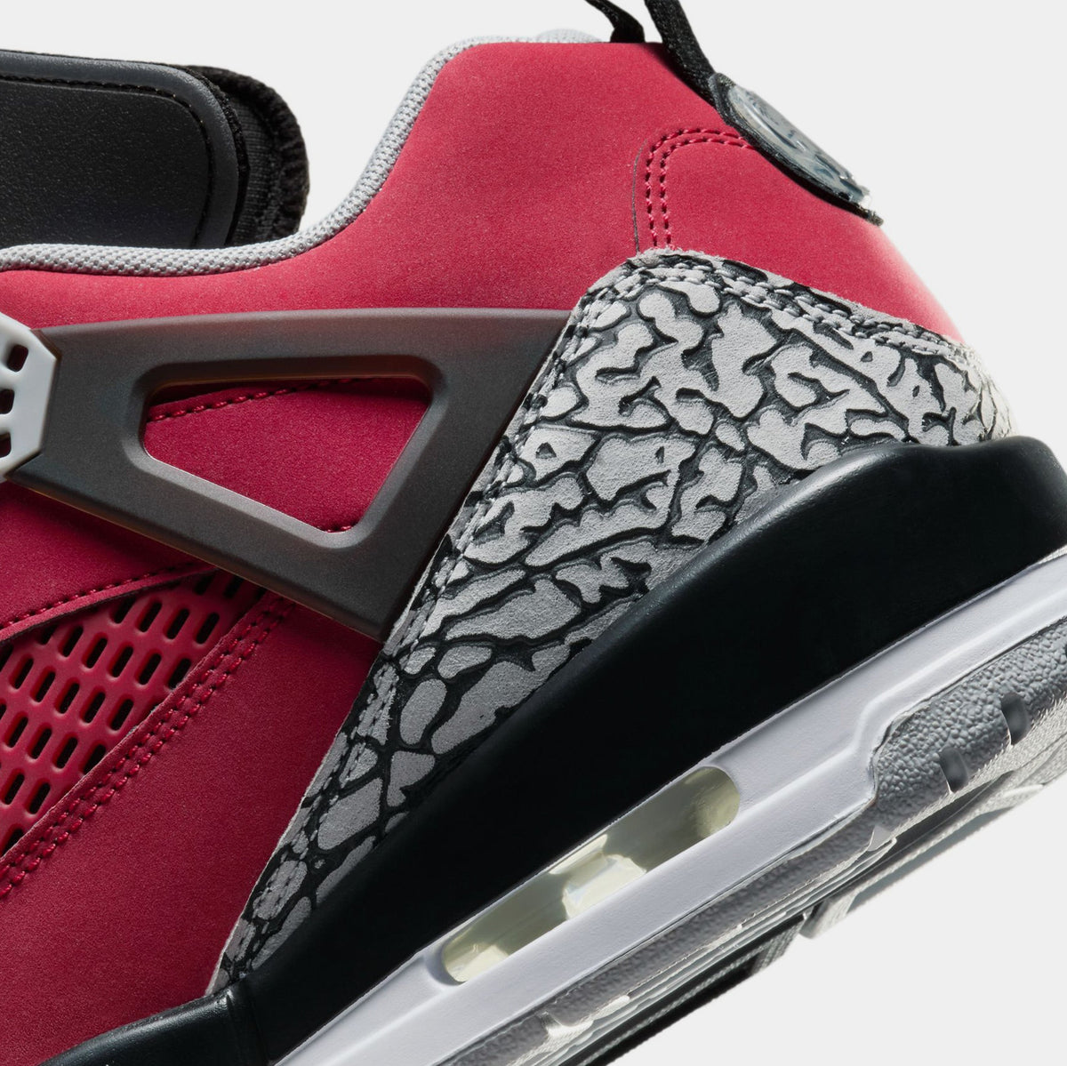 Exclusive Spizike Low Toro Mens Basketball Shoes (Gym Red/Wolf Grey/Cool Grey/Black) — 7 — Back View