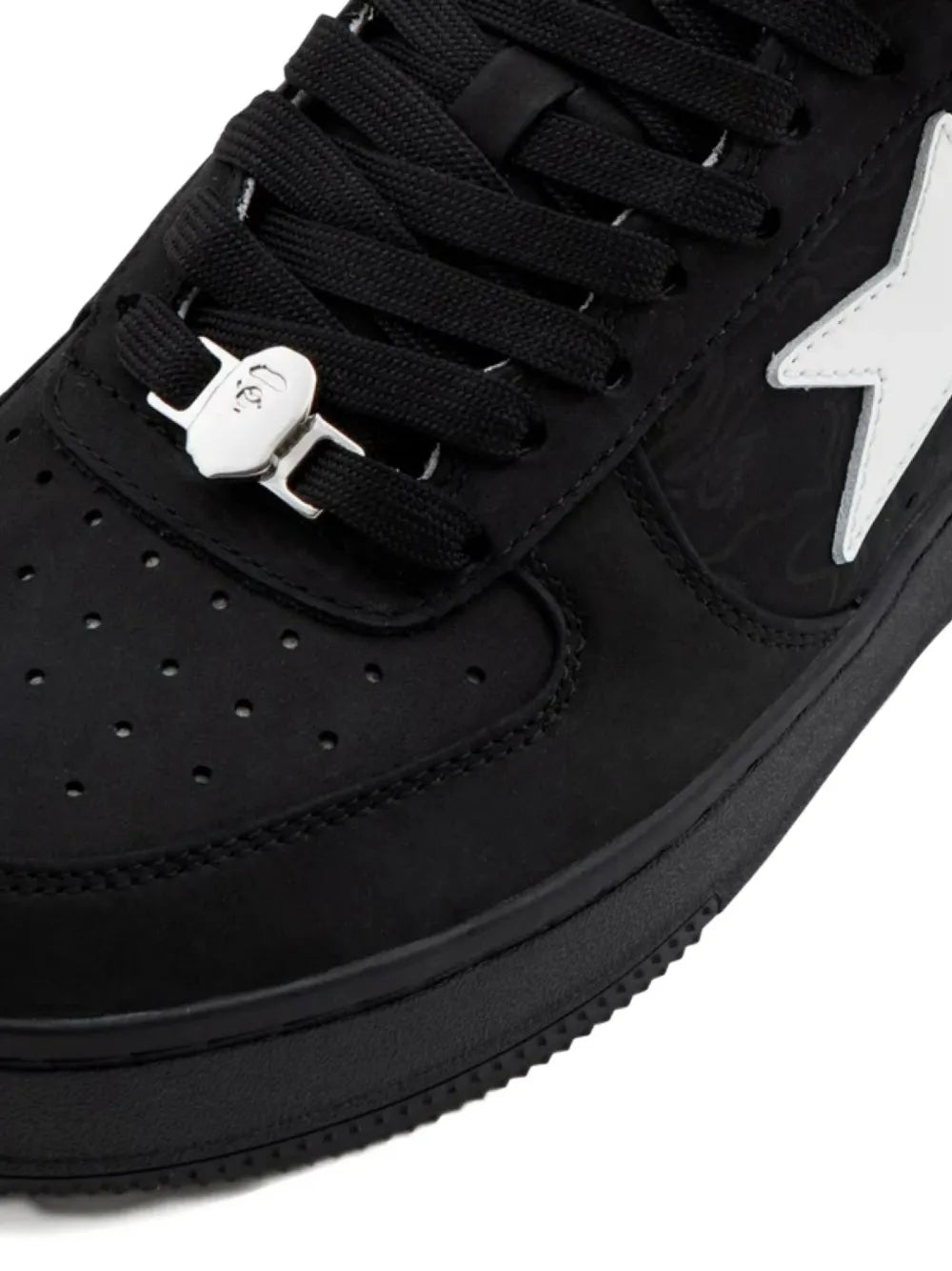 A Bathing Ape?Star-Appliqu?Sneakers — Black — Size US M 3.5 - US W 5 — Back View