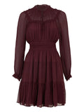 Ulla Johnson Ava Silk Mini Dress — Brown/ Red — Size S — Front View