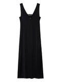 Zadigvoltaire Renzo Satin Fabric Dress — Black — Size M — Front View