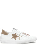 2 Star Prime Star Lace-Up Sneakers — White — Size US M 3.5 - US W 5 — Front View