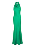 Roserry Capri Halterneck Maxi Dress — Green — Size S — Front View