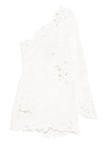 Cult Gaia Marlena One Shoulder Floral Mini Dress — White — Size XS — Front View
