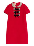 Valentino Garavani Embroidered Crepe Couture Mini Dress — Red — Size XS — Front View