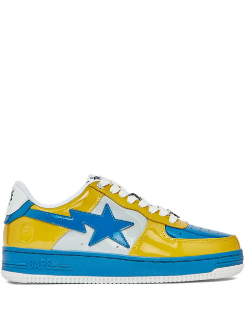 A Bathing Ape?Bape Sta Sneakers — Blue / Yellow — Size US M 11 - US W 12.5 — Front View
