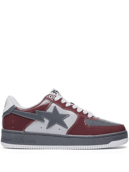 A Bathing Ape?Bape Sta Sneakers — Burgundy — Size US M 11 - US W 12.5 — Front View