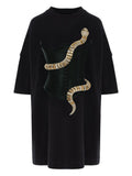 Hamza Eva Printed Mini Dress — Black — Size XS — Front View