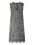 Dolce Gabbana Lame Lace Mini Dress — Black/ Silver — Size XS — Front View