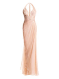 Maria Lucia Hohan Milagros Halterneck Draped Maxi Dress — Same as shown — Size XS — Front View