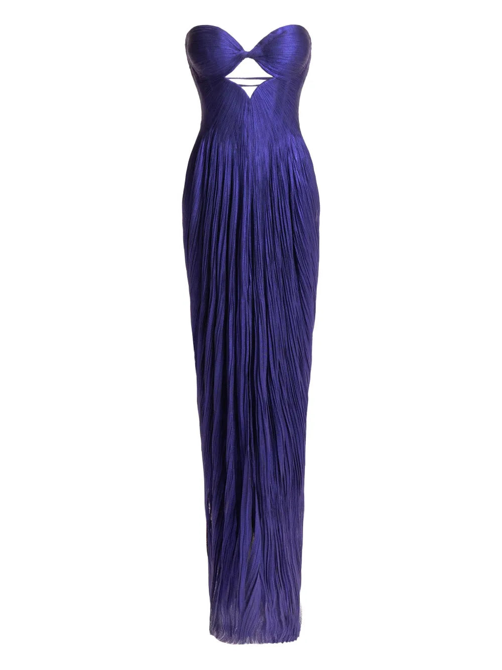 Maria Lucia Hohan Stephanie Cut Out Lace Up Dress — Purple — Size XS — Front View