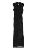 Rotate Birger Christensen Polka Dot Maxi Dress — Black — Size XS — Front View