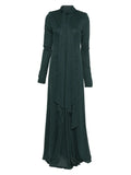 Rotate Birger Christensen Open Back Maxi Dress — Green — Size XXL — Front View