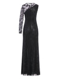 Self Portrait Detail Embellished Maxi Dress — Black — Size XS — Front View