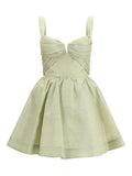 Zimmermann Rebellion Drape Mini Dress — Red/ Green — Size XS — Front View