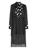 Nina Ricci Polka Dot Silk Mini Dress — Black — Size XS — Front View