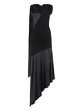 Nina Ricci Asymmetrical Midi Dress — Black — Size XS — Front View