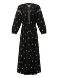 Isabel Marant Maxi X Rodilia Embroidered Dress — Black/ Red — Size S — Front View