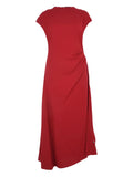 Staud Zaya Draped Maxi Dress — Red — Size S — Front View