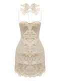 Zimmermann Rebellion Filigree Mini Dress — Cream — Size XL — Front View