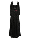Miau By Clara Rotescu Rainy Maxi Dress — Black — Size XS — Front View