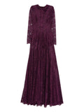 Miau By Clara Rotescu Akari Maxi Dress — Red/ Purple — Size XS — Front View