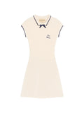 Valentino Garavani Bow Knitted Mini Dress — White — Size XS — Front View